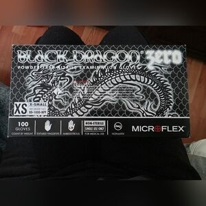 NOS Black Dragon Zero.Powder Free NITRILE EXAMINATION GLOVES XSMALL